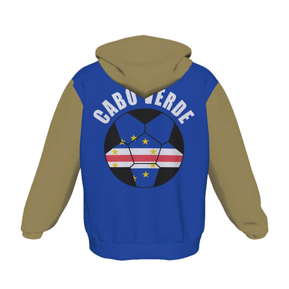 Cabo Verde (Cape Verde) Unisex Football Fan Pullover Hoodie Back