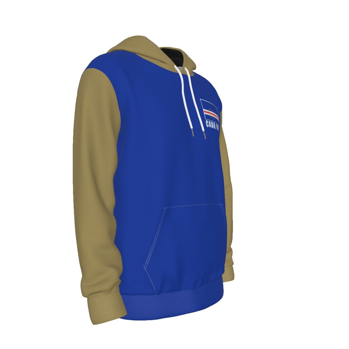 Cabo Verde (Cape Verde) Unisex Football Fan Pullover Hoodie Front Right