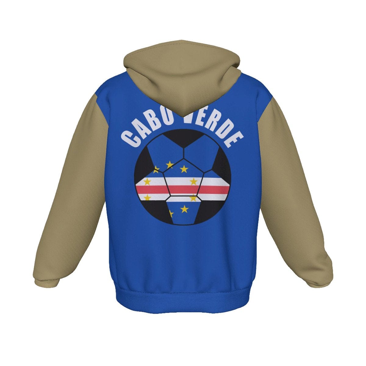 Cabo Verde (Cape Verde) Unisex Football Fan Zip Hoodie Back