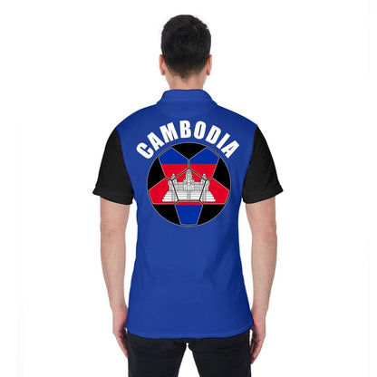 Cambodia Unisex Football Fan Polo Shirt Back