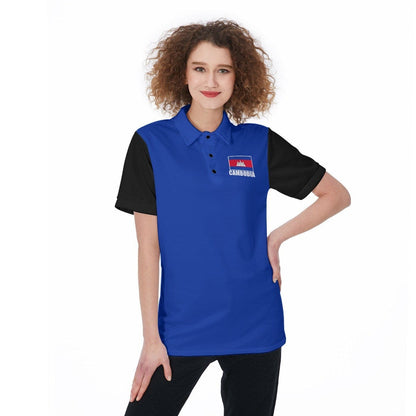 Cambodia Unisex Football Fan Polo Shirt Front