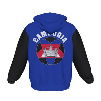 Cambodia Unisex Football Fan Pullover Hoodie Back