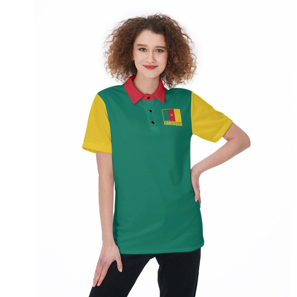 Cameroon Unisex Football Fan Polo Shirt Front