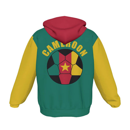 Cameroon Unisex Football Fan Pullover Hoodie Back