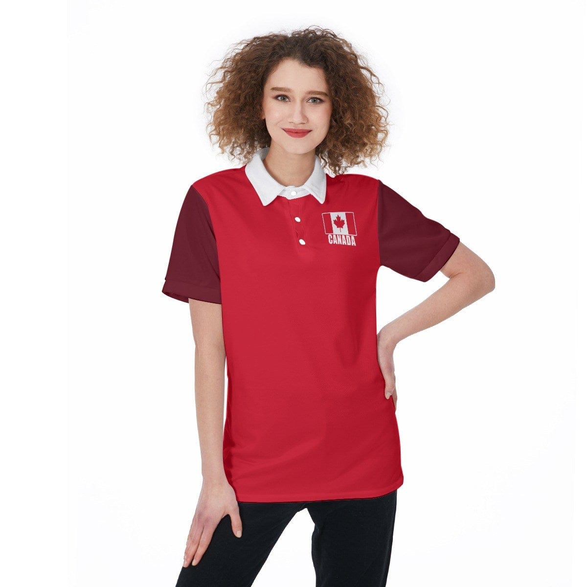 Canada Unisex Football Fan Polo Shirt Front