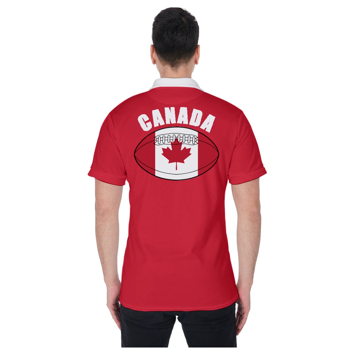 Canada Unisex Rugby Fan Polo Shirt Back