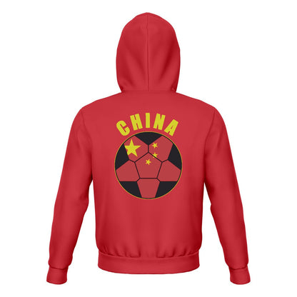 China Unisex Football Fan Pullover Hoodie Back with Hood Up