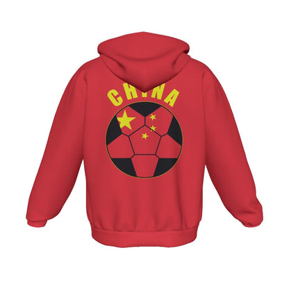 China Unisex Football Fan Zip Hoodie Back