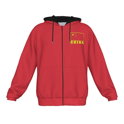 China Unisex Football Fan Zip Hoodie Front