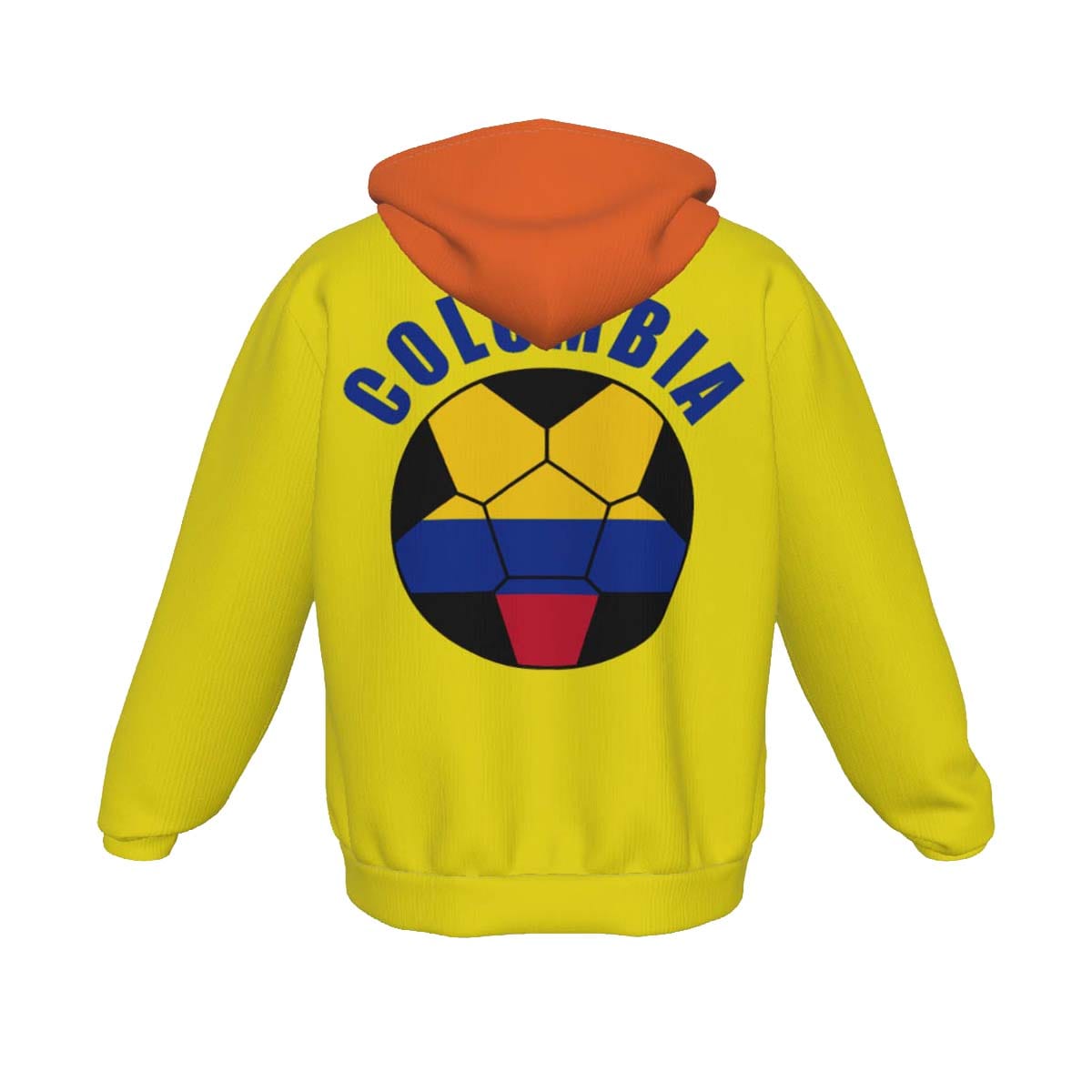 Colombia Unisex Football Fan Zip Hoodie Back