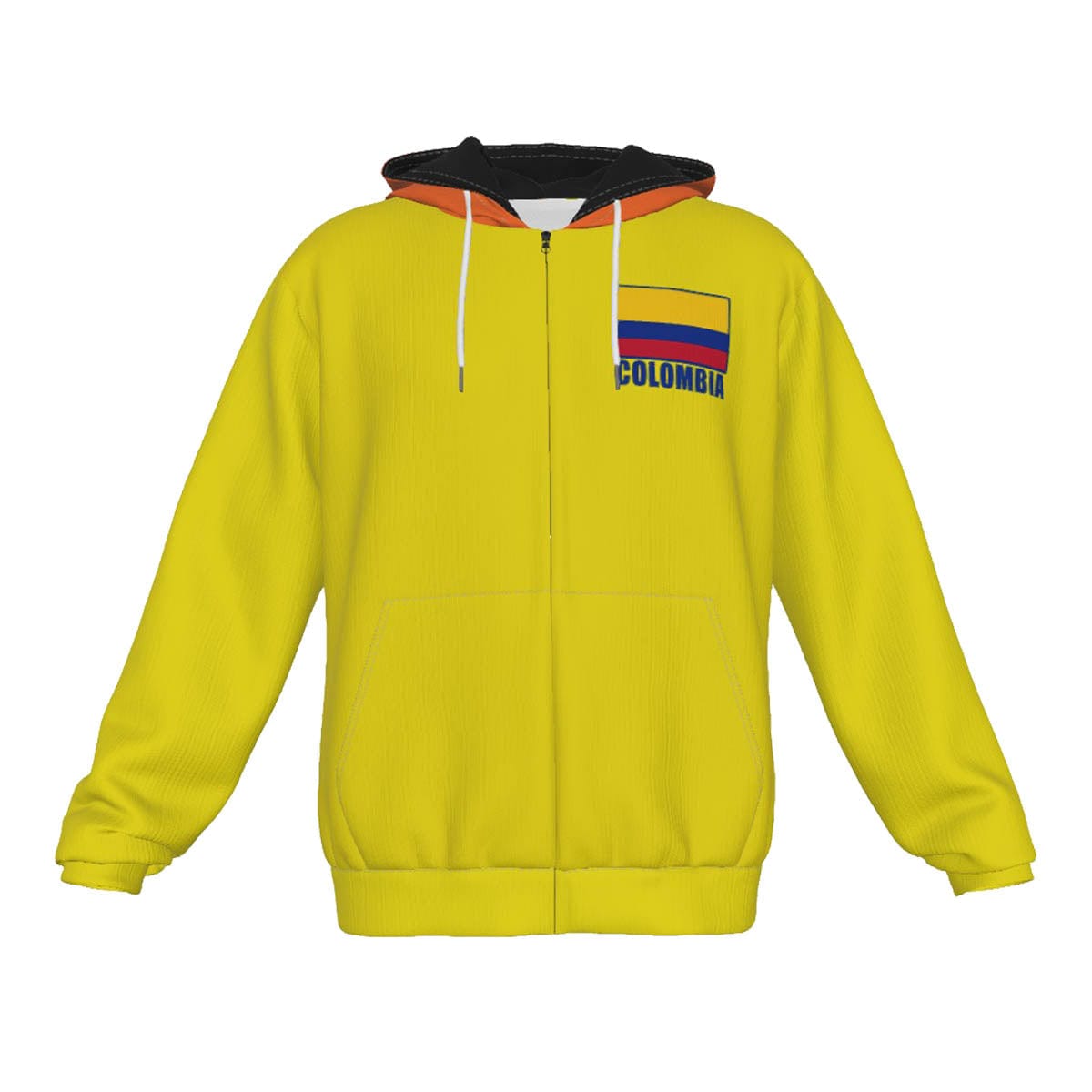 Colombia Unisex Football Fan Zip Hoodie Front