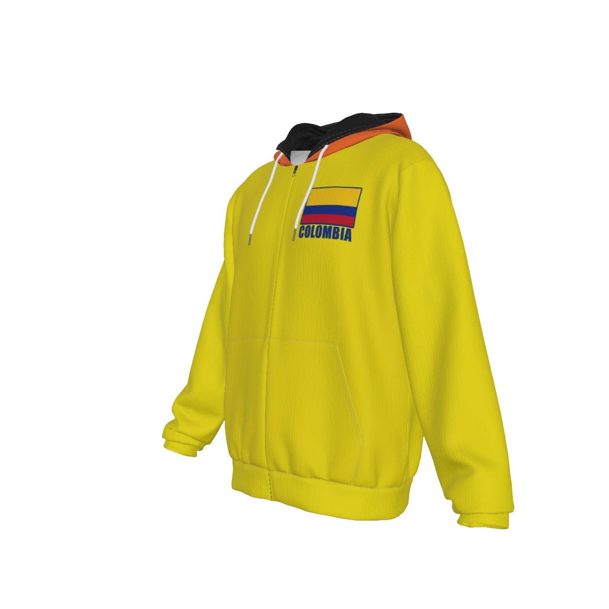 Colombia Unisex Football Fan Zip Hoodie Front Left