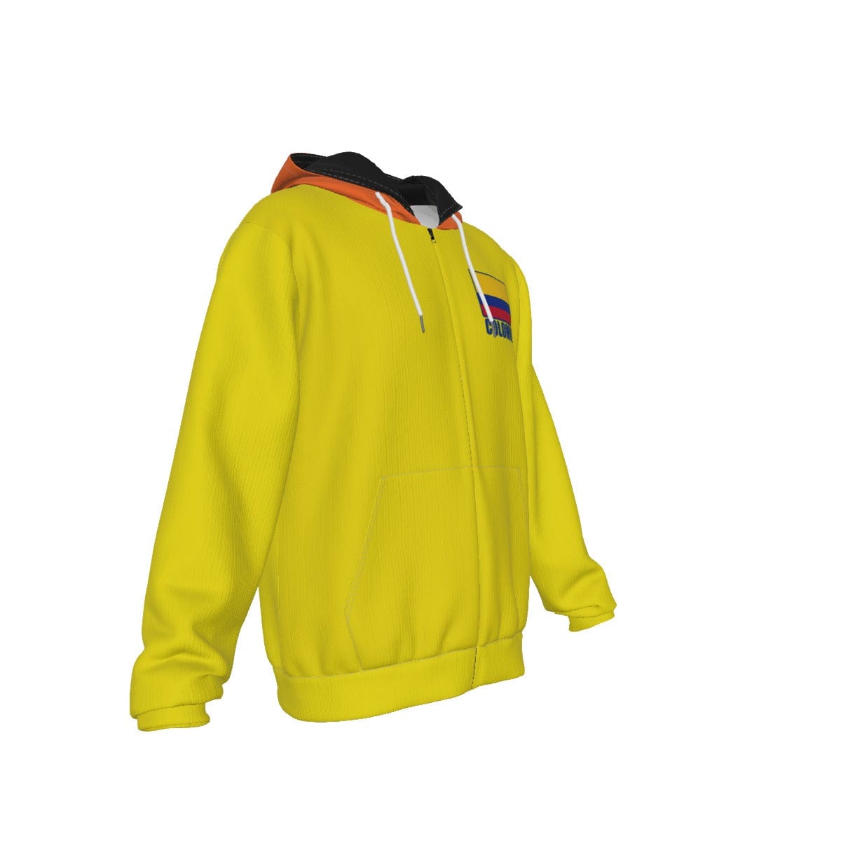 Colombia Unisex Football Fan Zip Hoodie Front Right