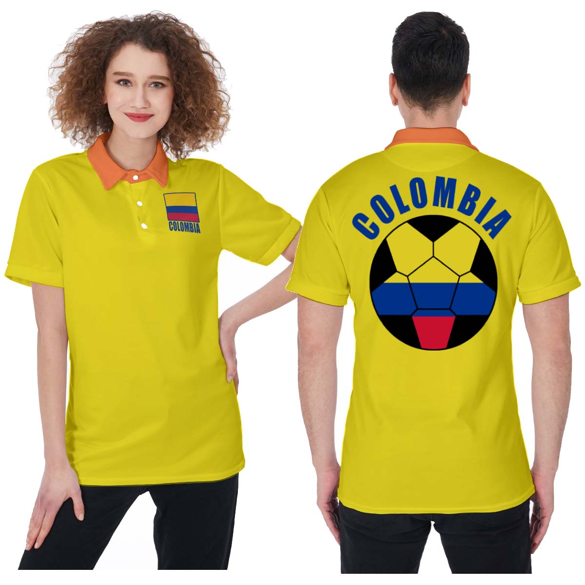 Columbia Unisex Football Fan Polo Shirt Front and Back