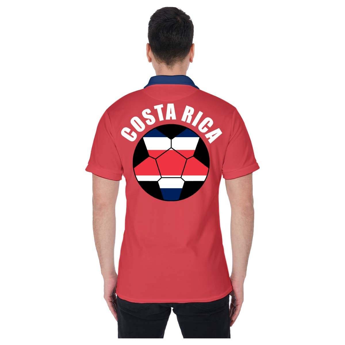 Costa Rica Unisex Football Fan Polo Shirt Back