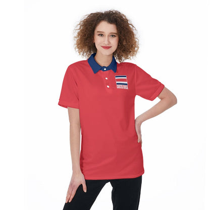 Costa Rica Unisex Football Fan Polo Shirt Front