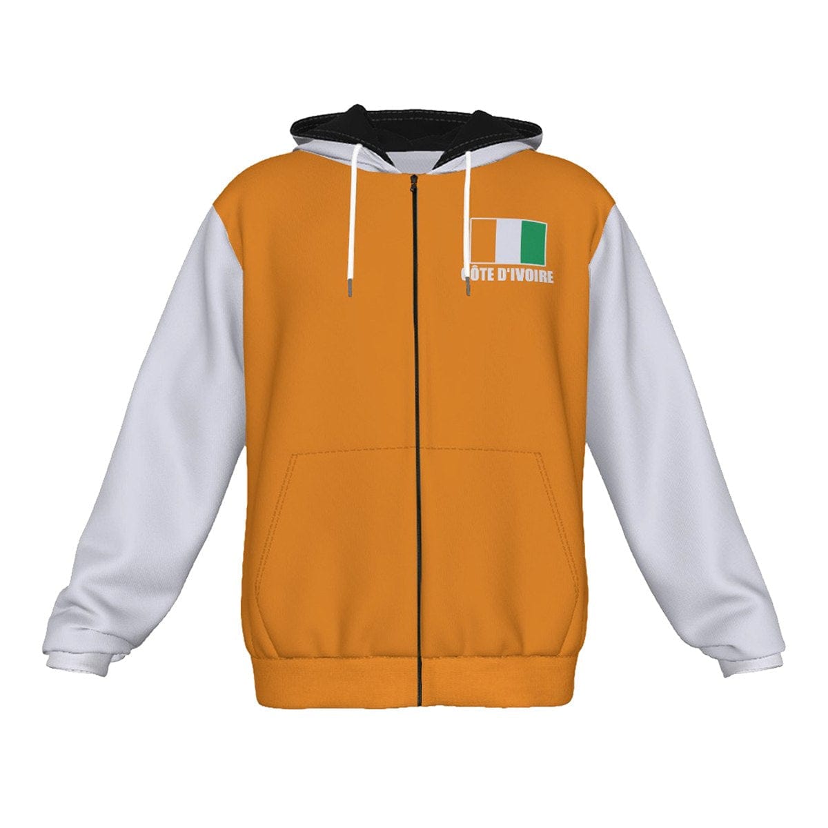 Côte D’Ivoire (Ivory Coast) Unisex Football Fan Zip Hoodie Front