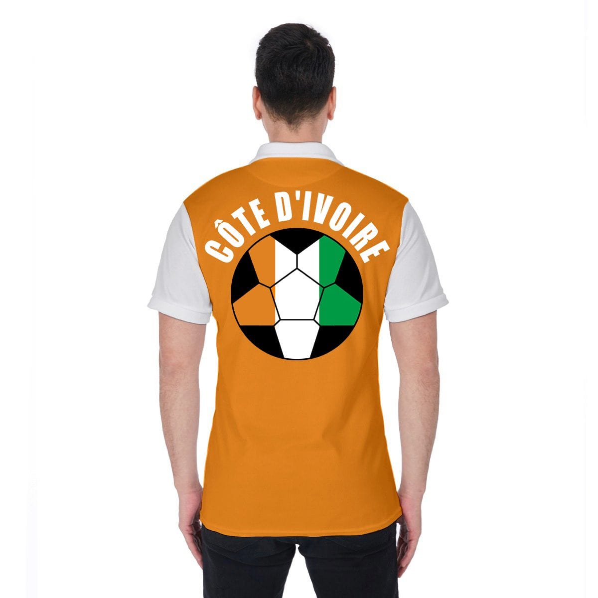 Côte d'Ivoire (Ivory Coast) Unisex Football Fan Polo Shirt Back