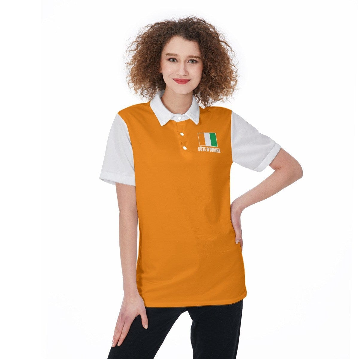 Côte d'Ivoire (Ivory Coast) Unisex Football Fan Polo Shirt Front