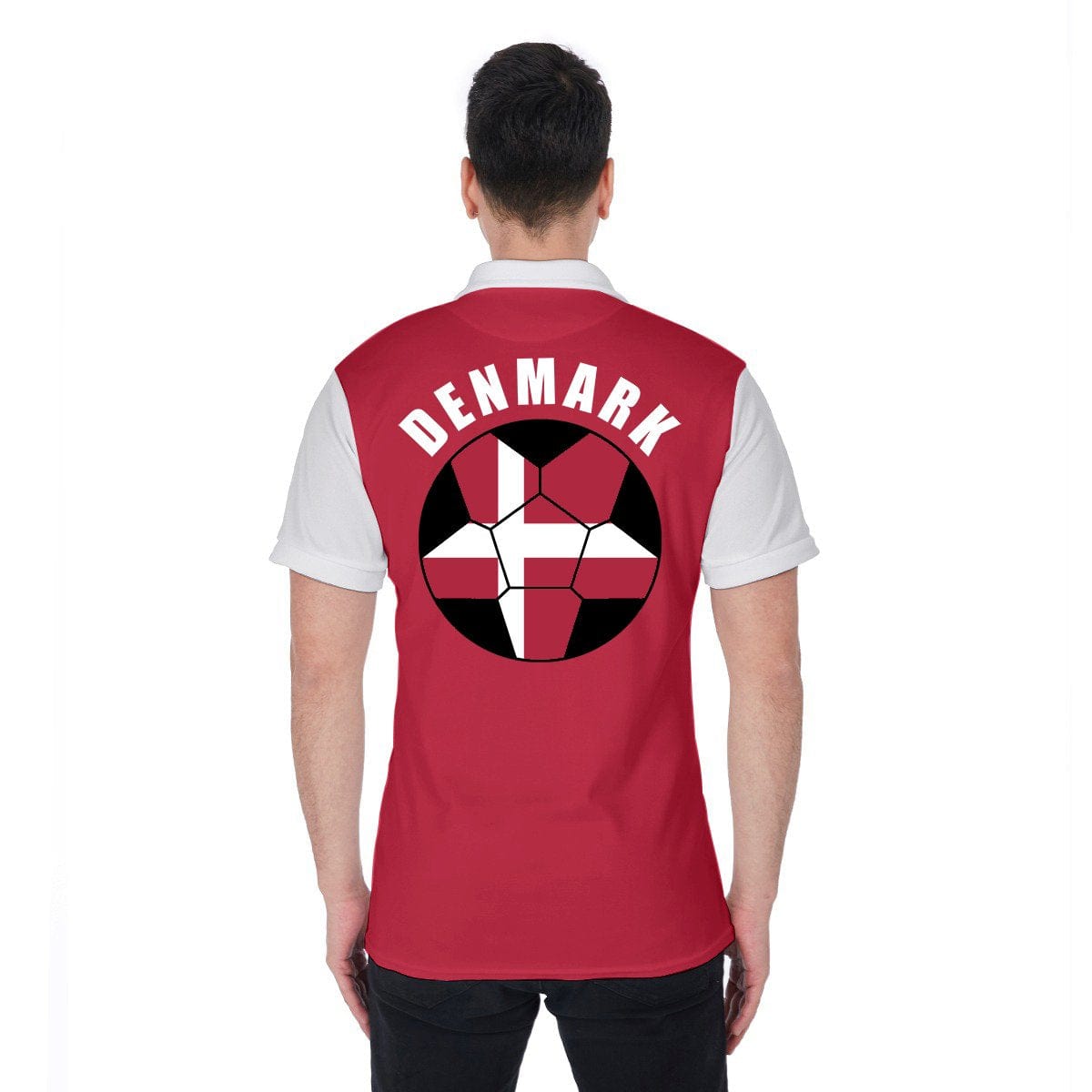 Denmark Unisex Football Fan Polo Shirt Back