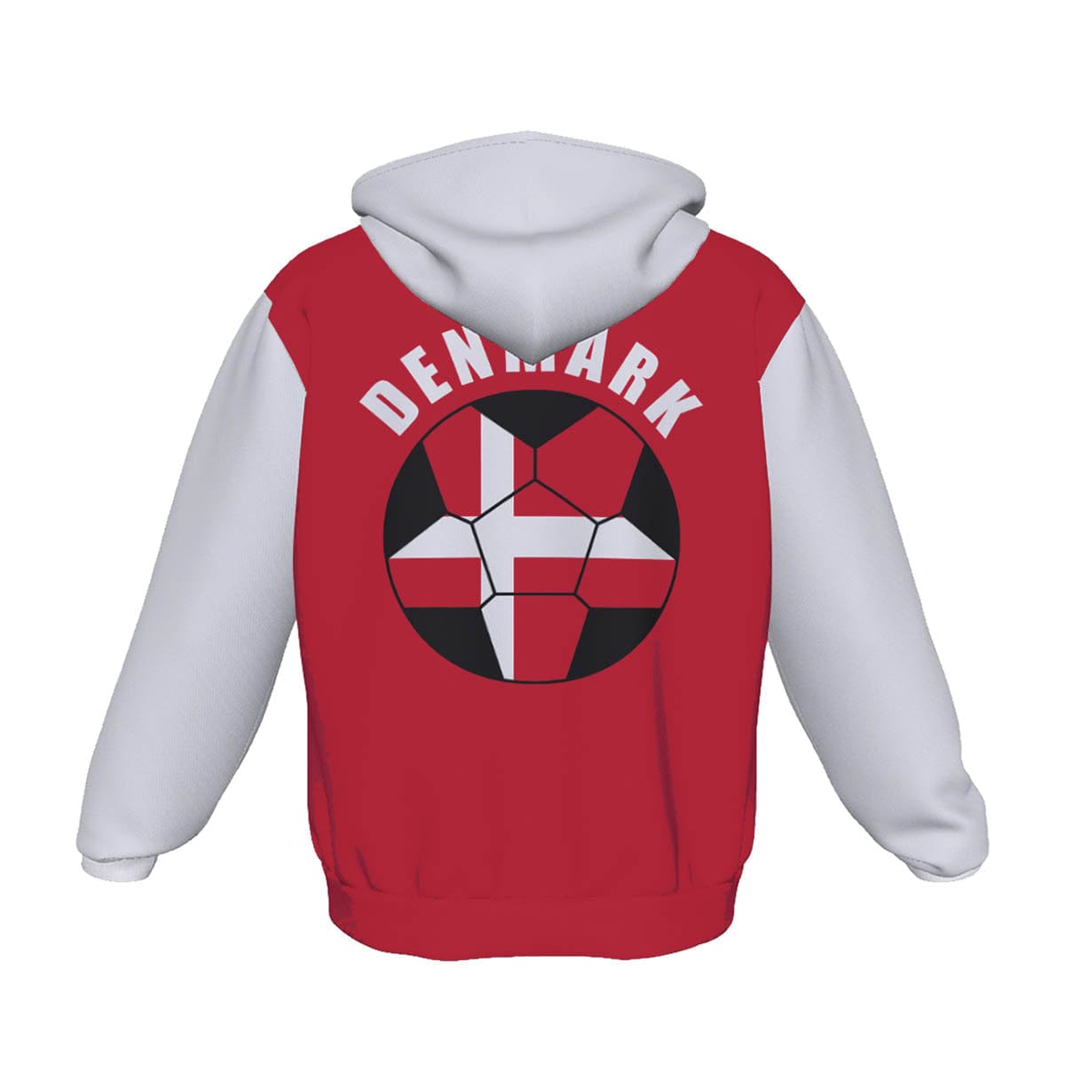 Denmark Unisex Football Fan Pullover Hoodie Back