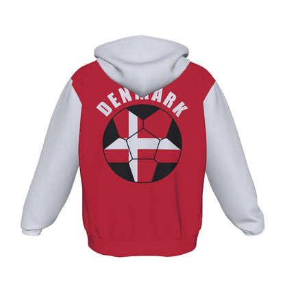 Denmark Unisex Football Fan Pullover Hoodie Back