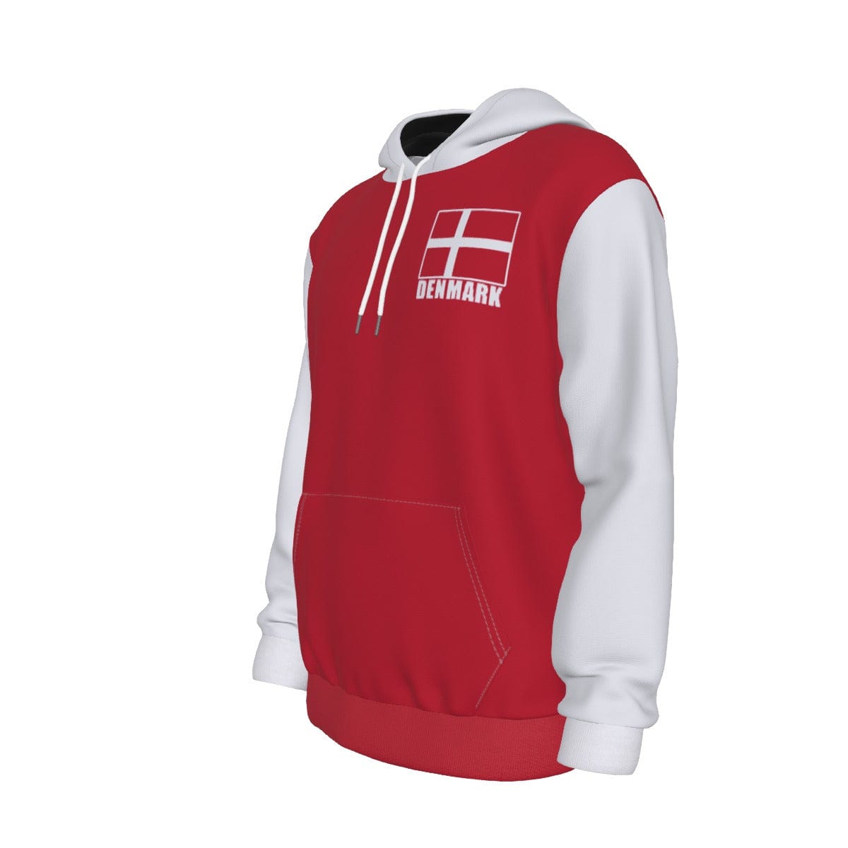 Denmark Unisex Football Fan Pullover Hoodie Front Left