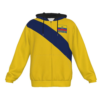 Ecuador Unisex Football Fan Zip Hoodie Front 