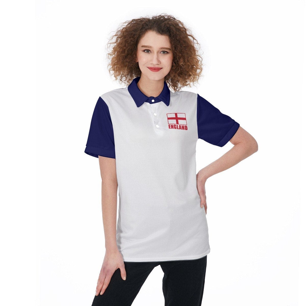 England Unisex Football Fan Polo Shirt Front