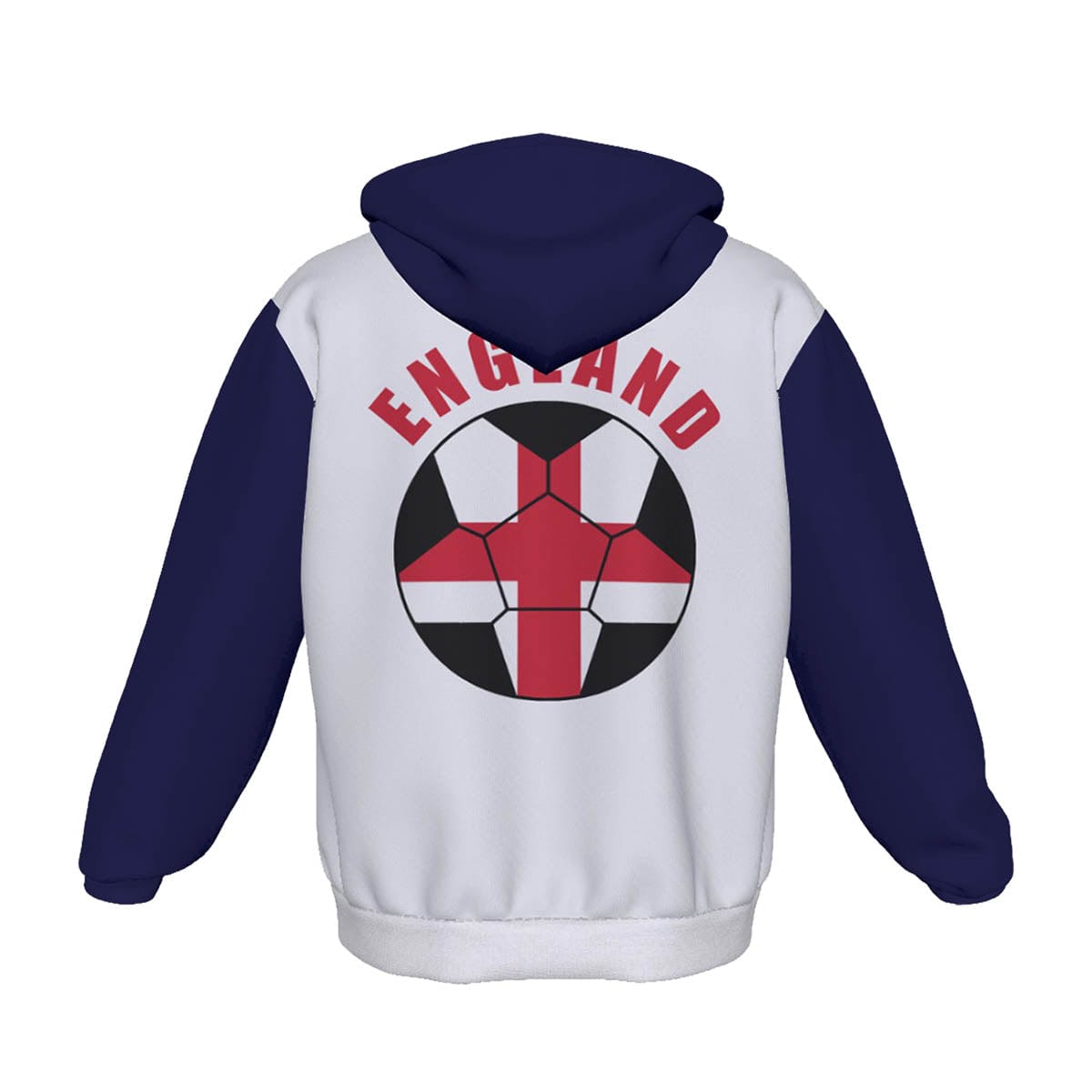 England Unisex Football Fan Pullover Hoodie Back