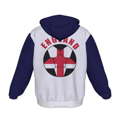 England Unisex Football Fan Pullover Hoodie Back