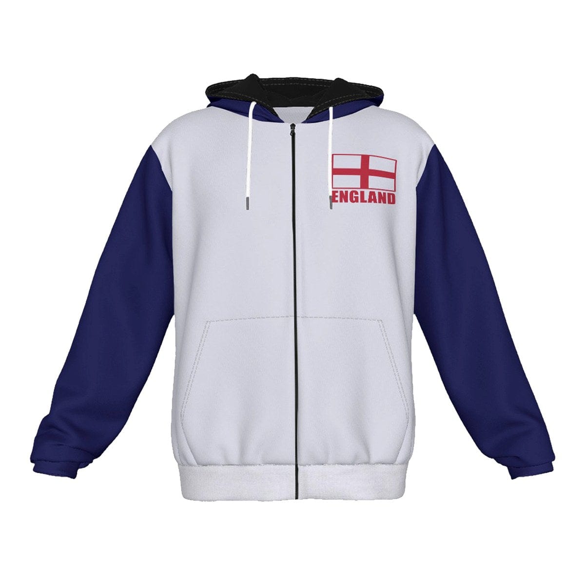 England Unisex Football Fan Zip Hoodie Front