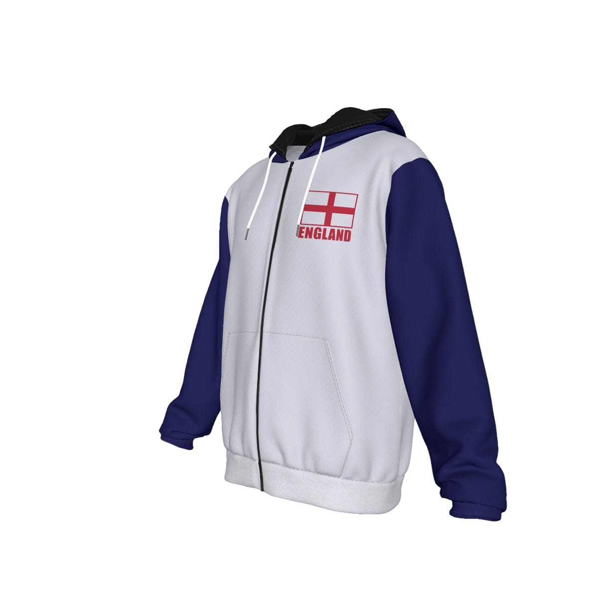 England Unisex Football Fan Zip Hoodie Front Left