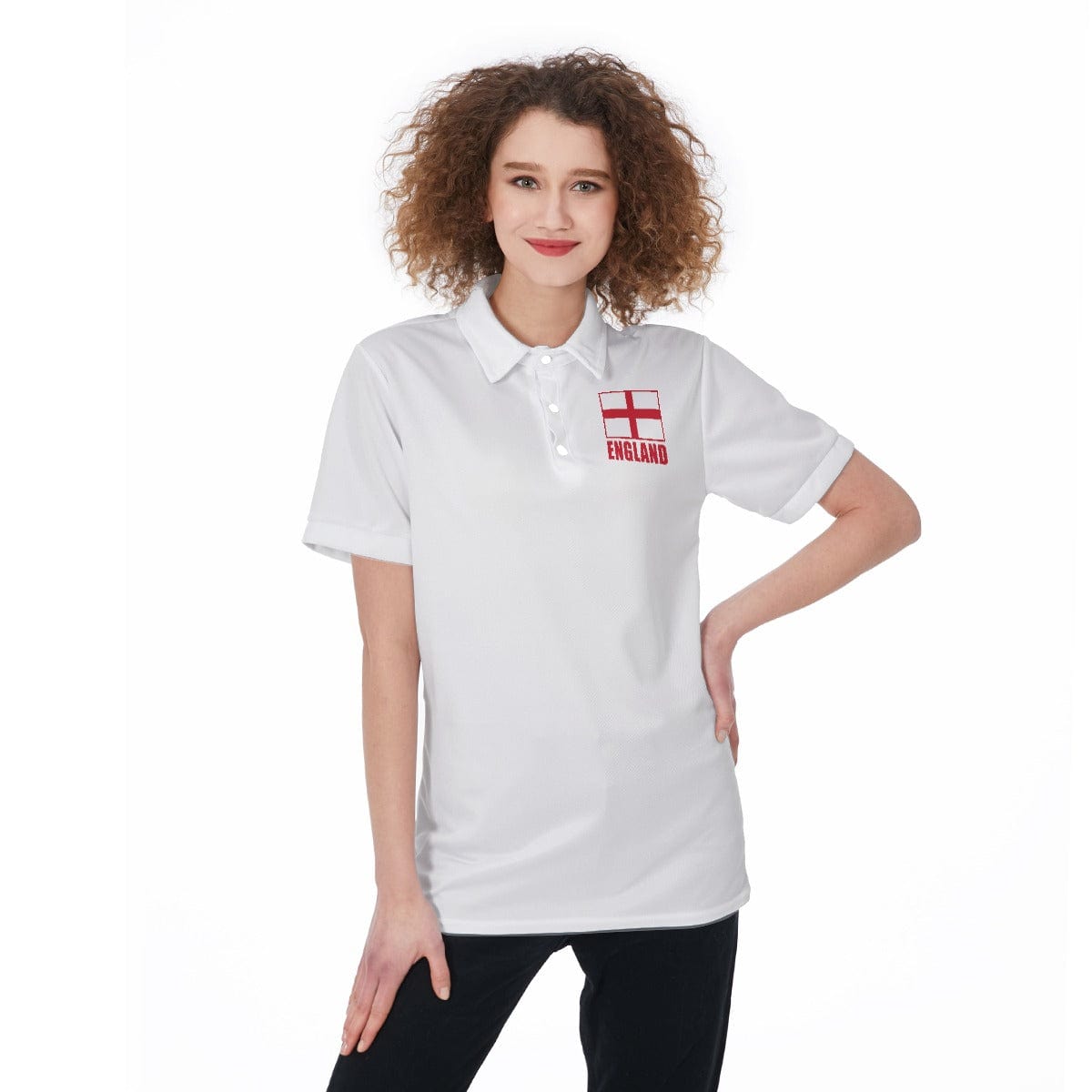 England Unisex Rugby Fan Polo Shirt Front