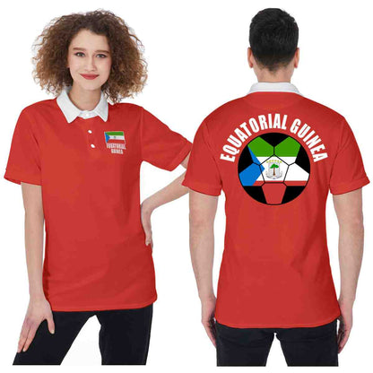 Equatorial Guinea Unisex Football Fan Polo Shirt Front and Back