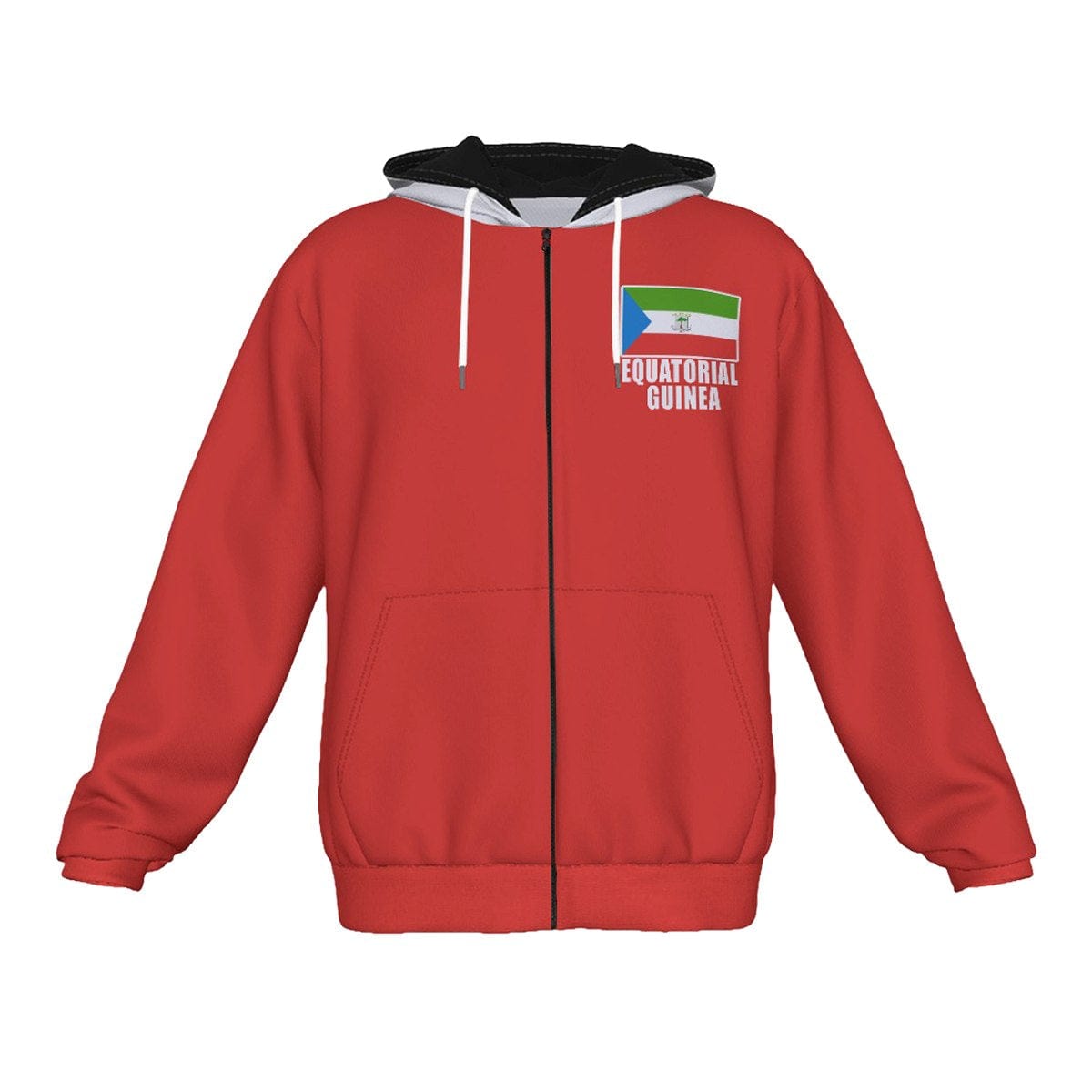 Equatorial Guinea Unisex Football Fan Zip Hoodie Front