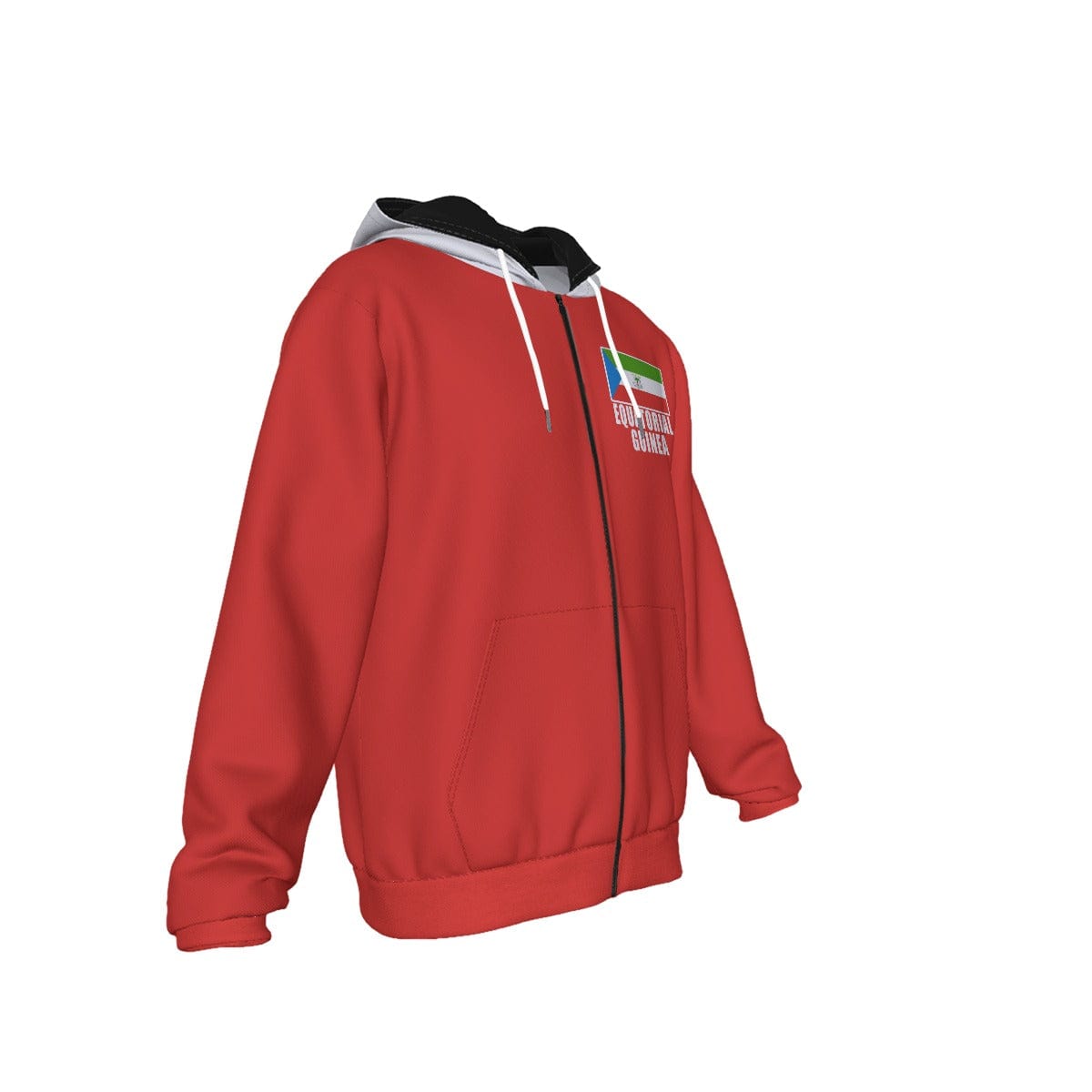 Equatorial Guinea Unisex Football Fan Zip Hoodie Front Right