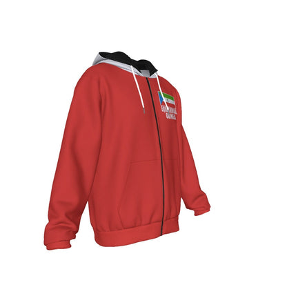 Equatorial Guinea Unisex Football Fan Zip Hoodie Front Right