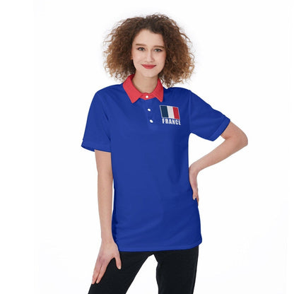 France Unisex Football Fan Polo Shirt Front 