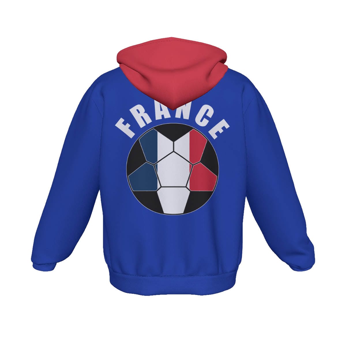 France Unisex Football Fan Zip Hoodie Back