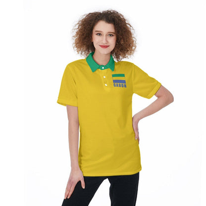 Gabon Unisex Football Fan Polo Shirt Front