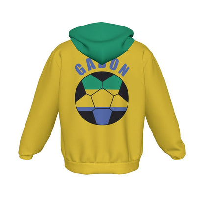 Gabon Unisex Football Fan Zip Hoodie Back