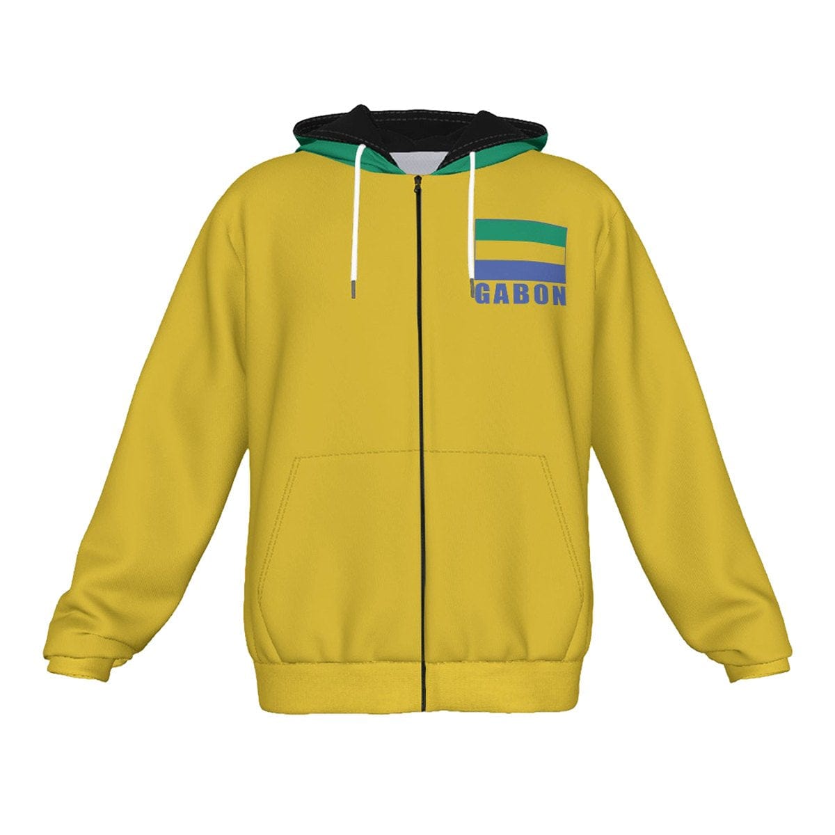 Gabon Unisex Football Fan Zip Hoodie Front