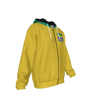 Gabon Unisex Football Fan Zip Hoodie Front Right