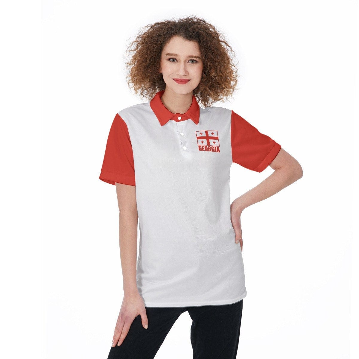 Georgia Unisex Football Fan Polo Shirt Front