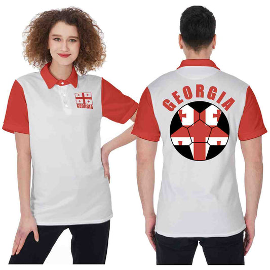 Georgia Unisex Football Fan Polo Shirt Front and Back