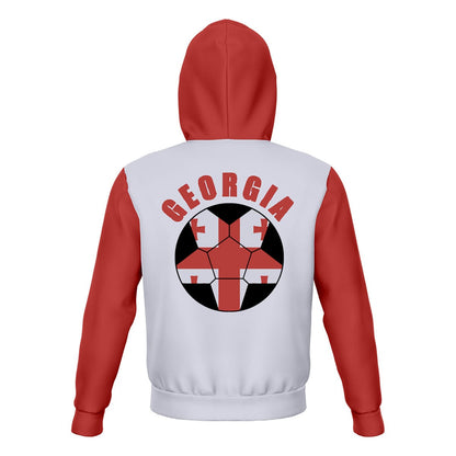 Georgia Unisex Football Fan Pullover Hoodie Back with Hood Up