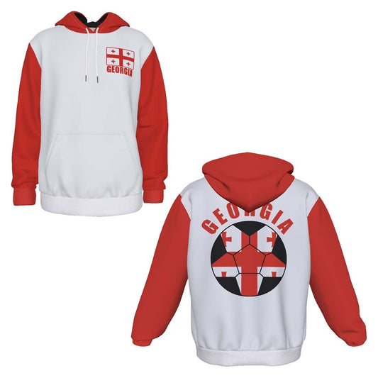 Georgia Unisex Football Fan Pullover Hoodie Front and Back