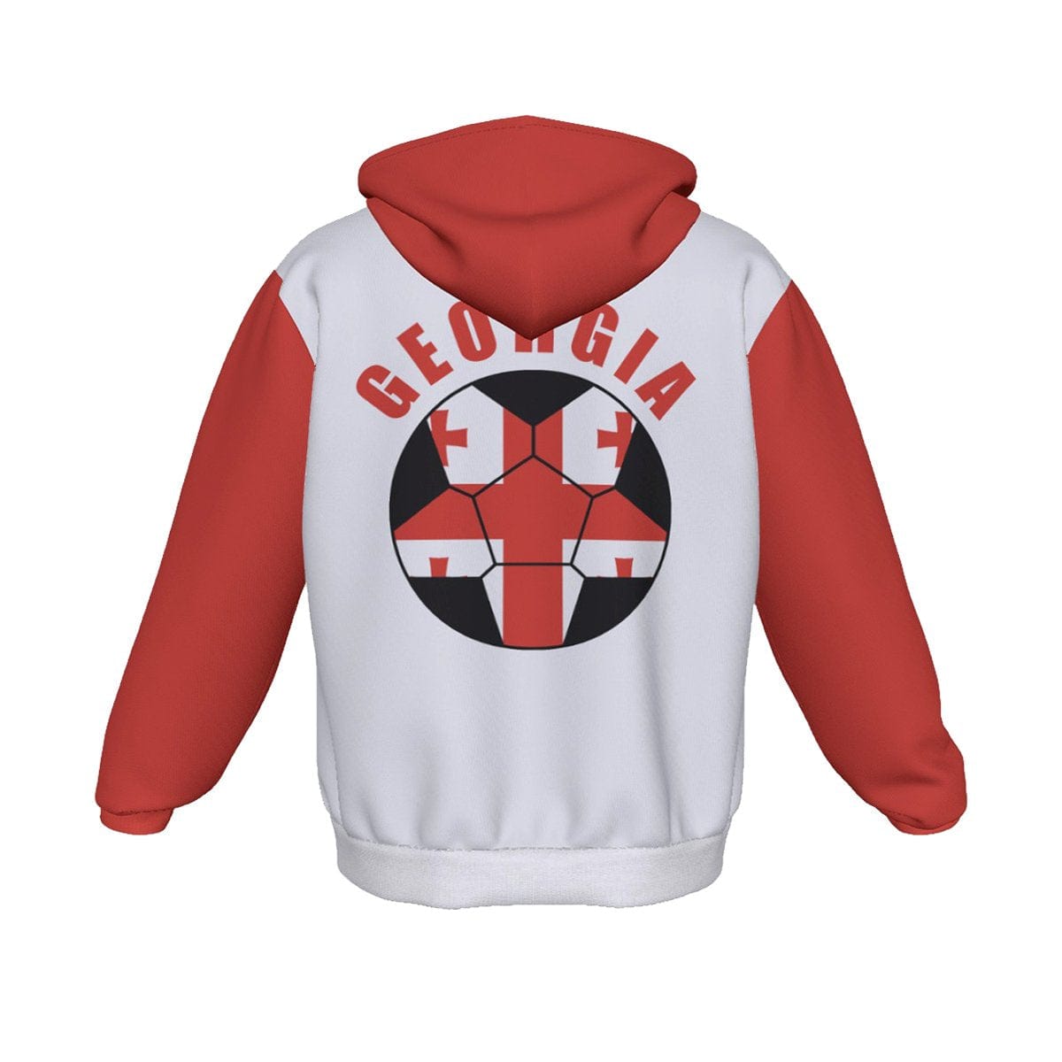 Georgia Unisex Football Fan Zip Hoodie Back