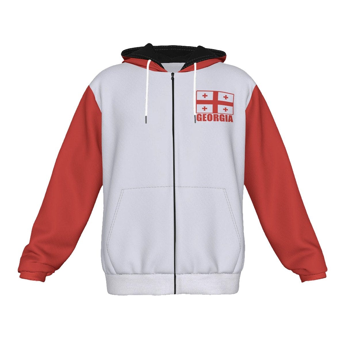 Georgia Unisex Football Fan Zip Hoodie Front